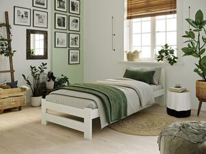 Białe pojedyncze łóżko w stylu skandynawskim 100x200 - Zinos 3X