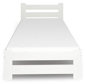 Białe jednoosobowe łóżko z drewna 80x200 - Zinos