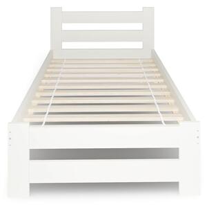 Białe drewniane łóżko jednoosobowe 80x200 - Zinos 3X