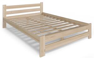Sosnowe podwójne łóżko z materacem 140x200 - Zinos