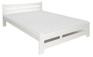 Białe małżeńskie łóżko drewniane 140x200 - Zinos
