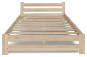 Małżeńskie drewniane łóżko z materacem 160x200 - Zinos