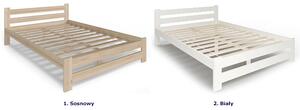 Sosnowe podwójne łóżko z materacem 140x200 - Zinos