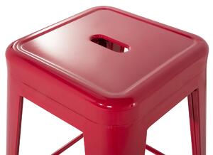 Zestaw 2 hokerów stołków barowych stalowy 60 cm czerwony Cabrillo Beliani