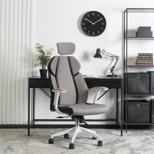 KrzesÅo Obrotowe Biurowe Fotel Ergonomiczny Obrotowy Szary BiaÅy DUNCAN