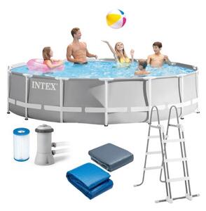 Basen ogrodowy stelażowy Prism Frame INTEX 26720 NP kolor szary
