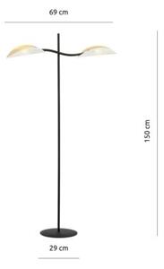 Lampa stojąca podłogowa Emibig 2xE14 40W LOTUS LP2 WHITE/GOLD 1107/LP2