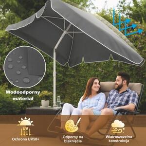Parasol ogrodowy BLACK FOREST L-0725S 200 cm Szary