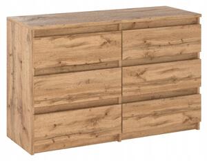 Komoda STIVMEBLE z 6 Szufladami 100x33,5x71,5 cm DÄ b Wotan Loft