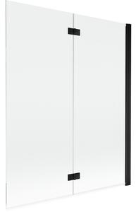 Mexen Mist parawan nawannowy 2-skrzydłowy prawy 140 x 150 cm, transparent, czarny - 8A9-140-002-70-00-P