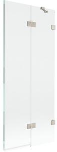 Mexen Lunar parawan nawannowy 2-skrzydłowy prawy 80 x 150 cm, transparent, nikiel szczotkowany - 897-080-100-97-00-P