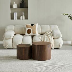 Stoliki Kawowe OkrÄ gÅe Loft Åawa Salon Zestaw Åaw DÄ b Orzech 2w1 LEILA