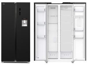 Lodówka AMICA FY5079.3GDFBI Side by Side No frost 176.3 cm Czarny Inox Podajnik wody