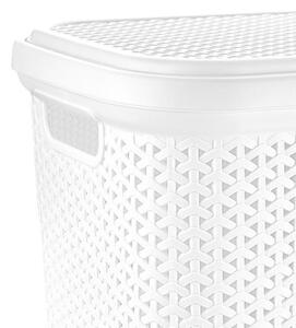Kosz na pranie plastikowy biały 55 l