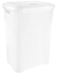 Kosz na pranie plastikowy biały 55 l