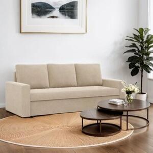 Kanapa 3 osobowa, BLOM, sztruks, 220x92x92 cm, beÅ¼owy | TYLETEGOTU
