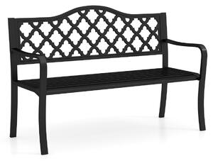 Metalowa ławka ogrodowa 128 x 54 x 89 cm