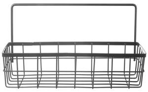 Półka kuchenna zawieszana na reling metalowa czarna RADKA 30x10,5x17cm