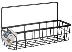 Półka kuchenna zawieszana na reling metalowa czarna RADKA 30x10,5x17cm