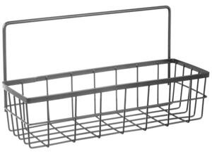 Półka kuchenna zawieszana na reling metalowa czarna RADKA 30x10,5x17cm