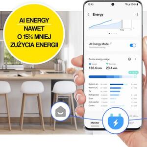 Lodówka SAMSUNG RB38C650EB1 EF AI No Frost 203cm Grafitowa Podajnik wody