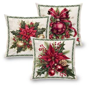 Zestaw 3 poszewek na poduszki CHRISTMAS STAR 45 x 45 cm
