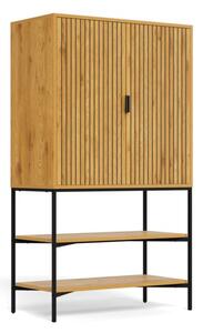 Szafka Lamel loft Oak 140x80 cm z drzwiczkami i pÃ³Åkami