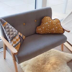 Sofa dla dzieci welur szary MODELINA