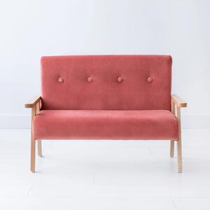 Sofa dla dzieci welwet koralowy MODELINA