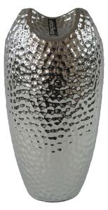 Wazon ceramiczny srebrny Silver dots srebrny, 29 cm