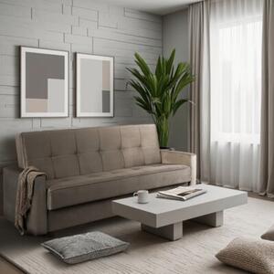Sofa Kanapa RozkÅadana z FunkcjÄ Spania Wersalka Dwuosobowa BeÅ¼owa ALUNA