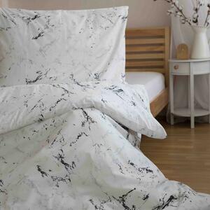 Jerry Fabrics Pościel bawełniana Marmur biały, 140 x 200 cm, 70 x 90 cm