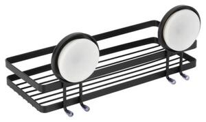 Półka pod prysznic metalowa czarna na przyssawki 25x10x8,5 cm