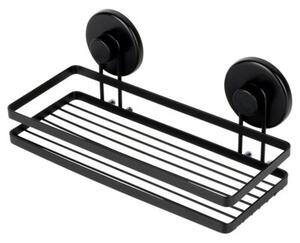 Półka pod prysznic metalowa czarna na przyssawki 25x10x8,5 cm