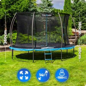 Trampolina ogrodowa THUNDER 14ft 427 cm z siatką i drabinką