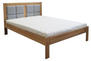 Łóżko Alesio drewniane z tapicerowanym zagłówkiem