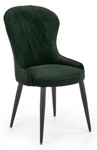 Krzesło do jadalni K366 - popielate, tapicerowane, zieline, welwet, glamour