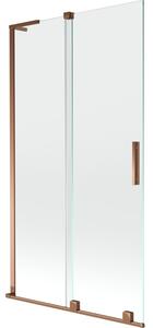 Mexen Velar L parawan nawannowy 2-skrzydłowy rozsuwany 100 x 150 cm, transparent, różowe złoto - 896-100-003-01-60