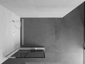 Mexen Kioto+ L ścianka prysznicowa z półką Walk-in 70 x 200 cm, czarny wzór, biała - 800-070-123-20-77