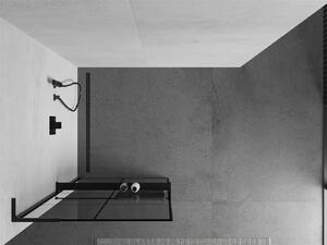 Mexen Kioto+ L ścianka prysznicowa z półką Walk-in 90 x 200 cm, czarny wzór, czarna - 800-090-123-70-77
