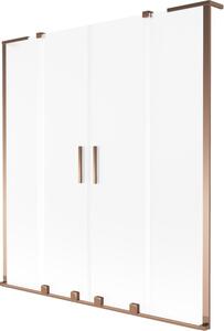Mexen Velar L Duo parawan nawannowy 2-skrzydłowy rozsuwany 140 x 150 cm, szron, różowe złoto - 896-140-003-32-60