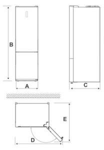 Lodówka BERG CZW200NB22E No Frost 200 cm Czarne szkło