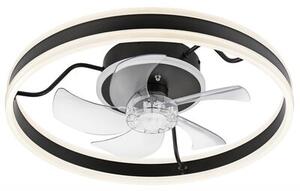 Plafon sufitowy LED LAMKUR LM-FL-2.228 z wiatrakiem Biało-czarny