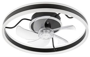 Plafon sufitowy LED LAMKUR LM-FL-2.228 z wiatrakiem Biało-czarny