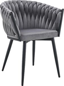 Nowoczesne stylowe krzesło jadalnia salon welur glamour KT220 Szare