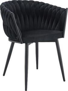 Nowoczesne stylowe krzesło jadalnia salon welur glamour KT220 Czarne