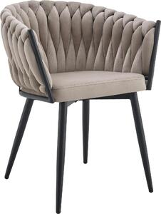Nowoczesne stylowe krzesło jadalnia salon welur glamour KT220 Taupe