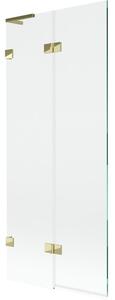 Mexen Lunar L parawan nawannowy 2-skrzydłowy lewy 80 x 150 cm, transparent, złoty - 897L-080-100-50-00-L