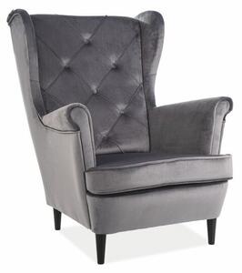 Fotel LADY VELVET szary