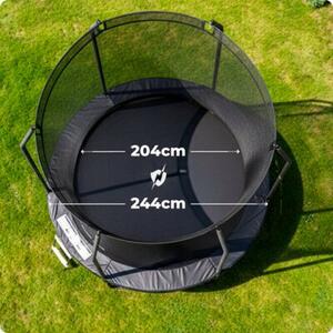 Trampolina ogrodowa THUNDER 8ft 244 cm dla dzieci z siatką wewnętrzną i drabinką
